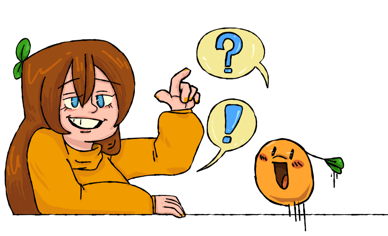 "Commissions Open" Image with character standing under sign